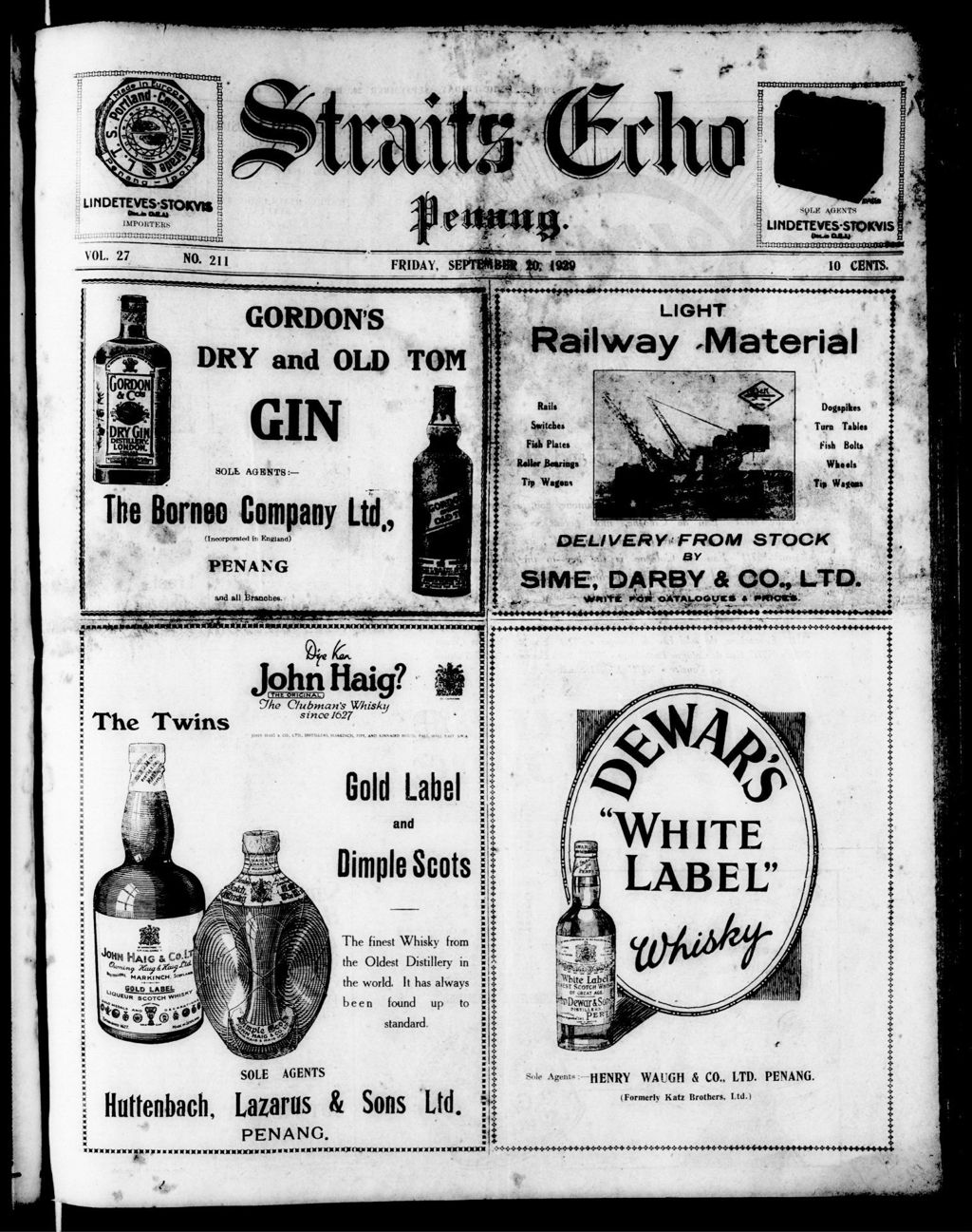 Miniature of Straits Echo 20 September 1929