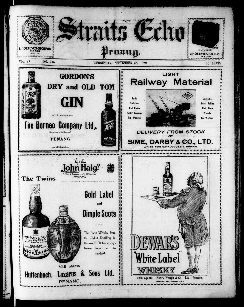 Miniature of Straits Echo 25 September 1929