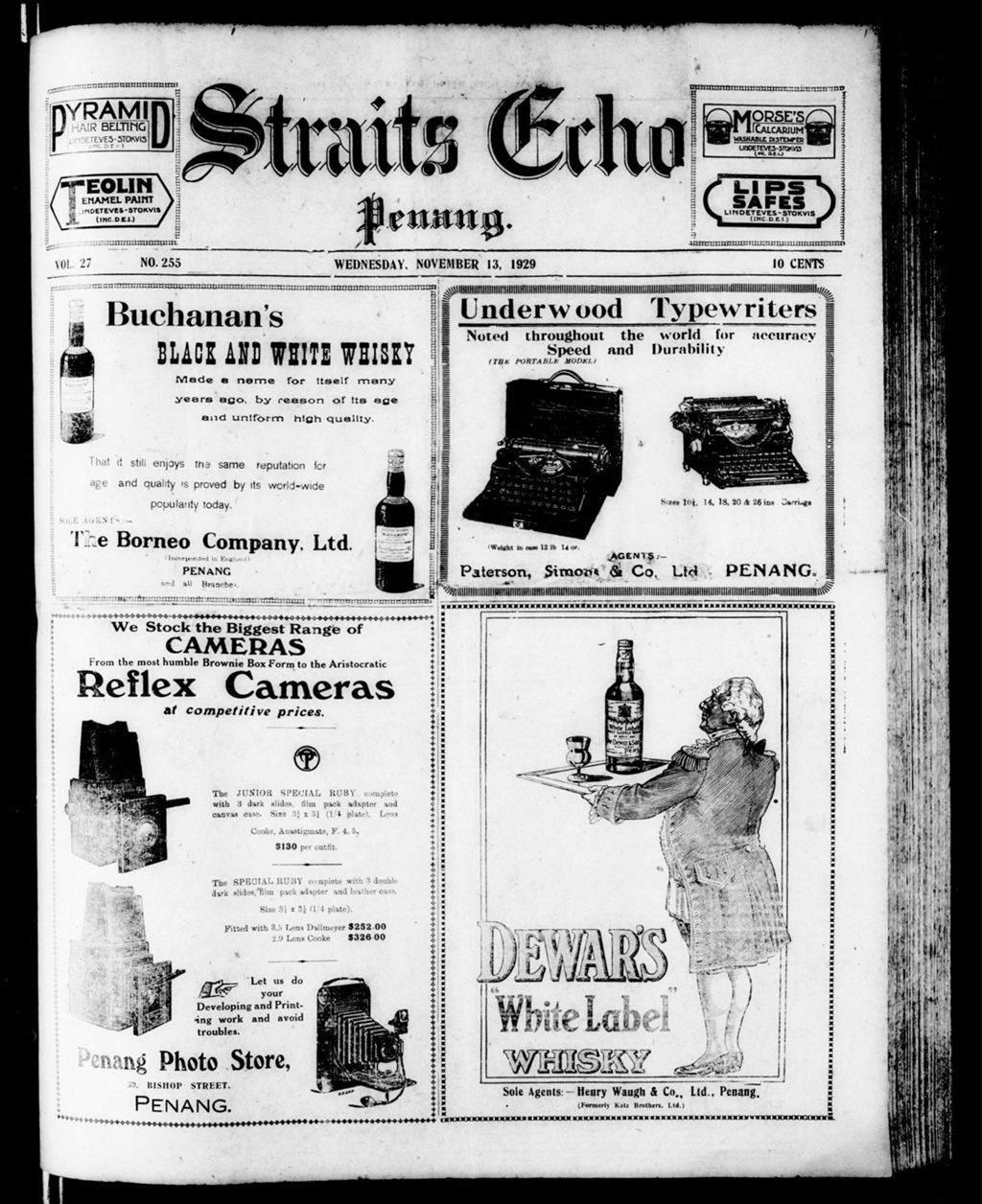 Miniature of Straits Echo 13 November 1929