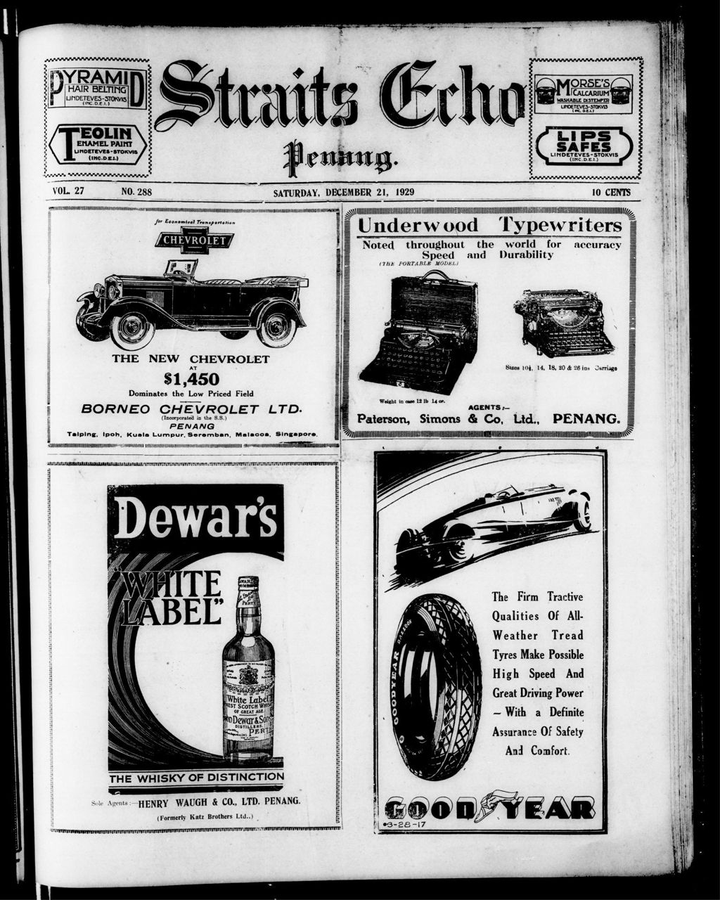 Miniature of Straits Echo 21 December 1929