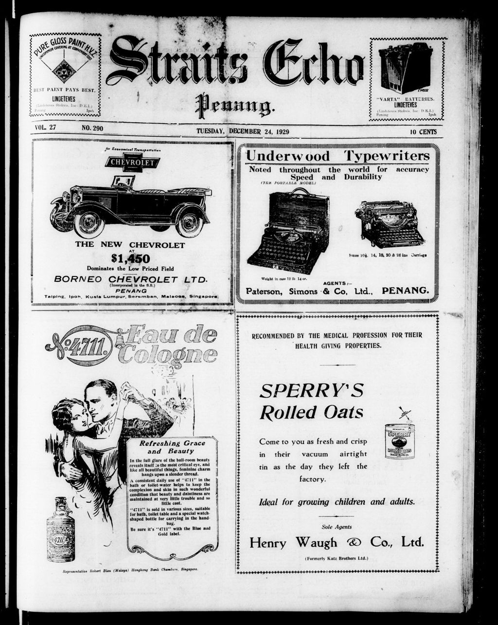 Miniature of Straits Echo 24 December 1929