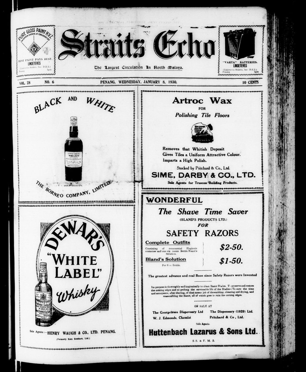 Miniature of Straits Echo 08 January 1930