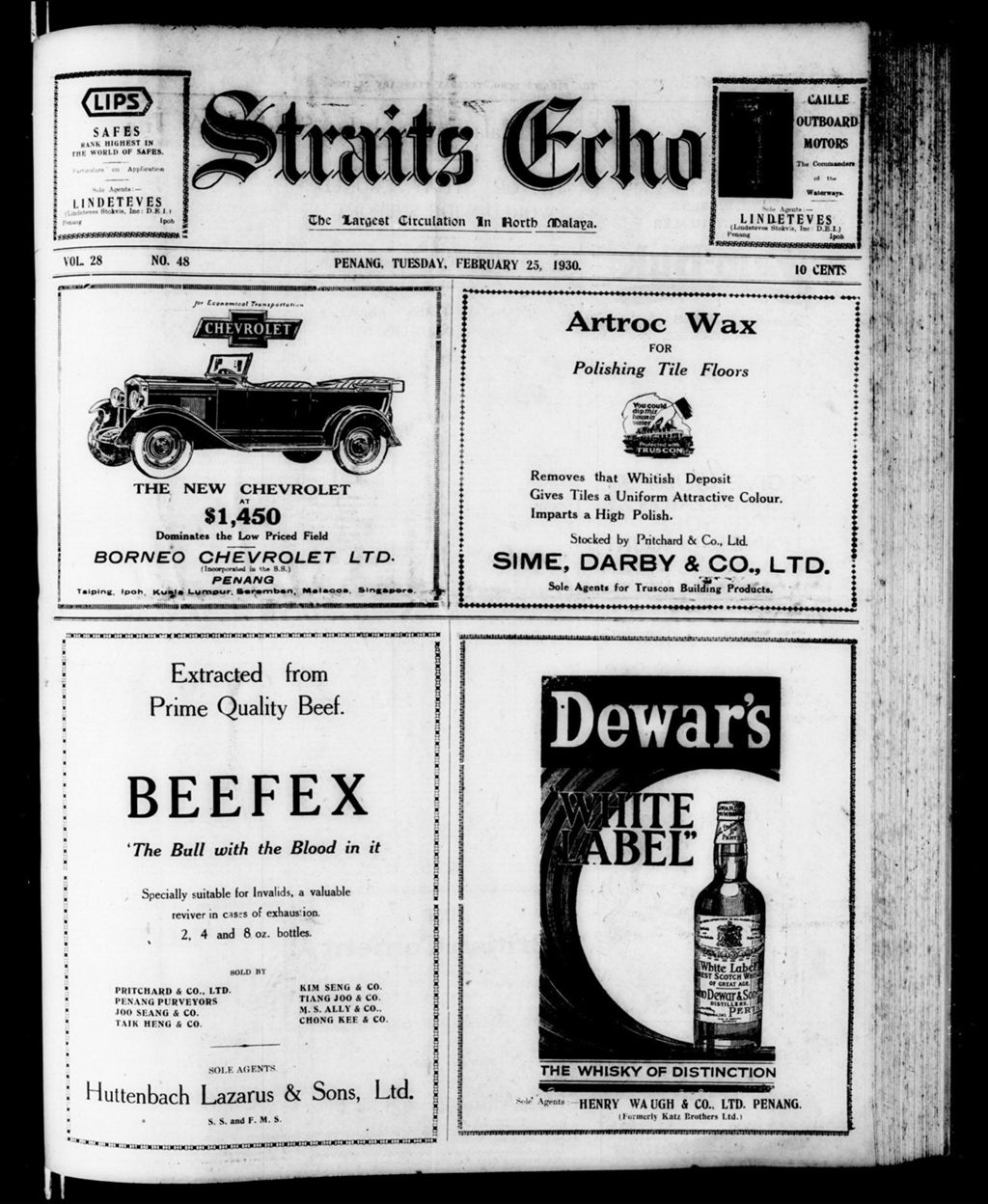 Miniature of Straits Echo 25 February 1930