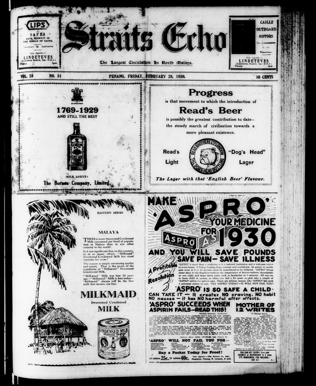 Miniature of Straits Echo 28 February 1930