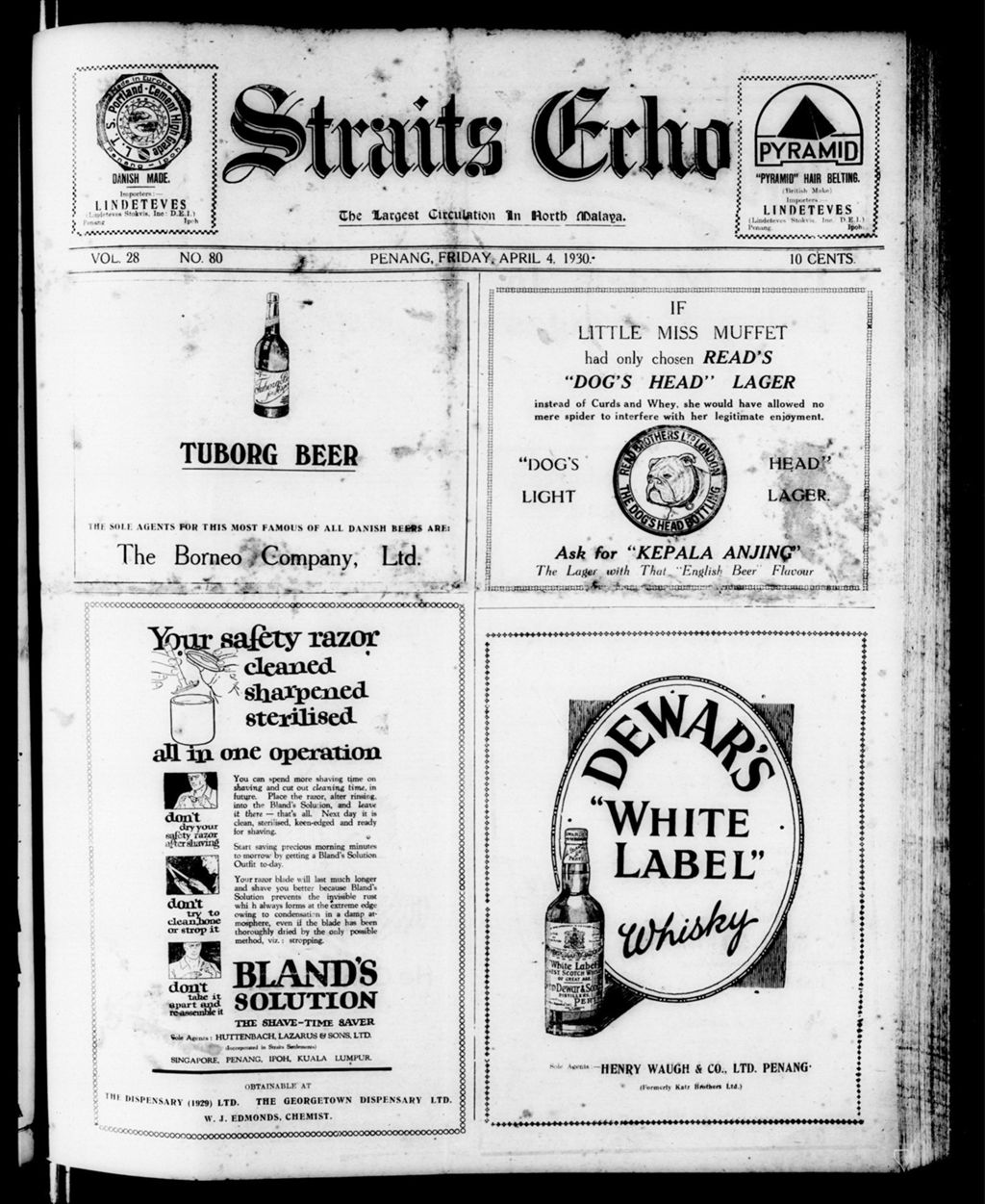 Miniature of Straits Echo 04 April 1930