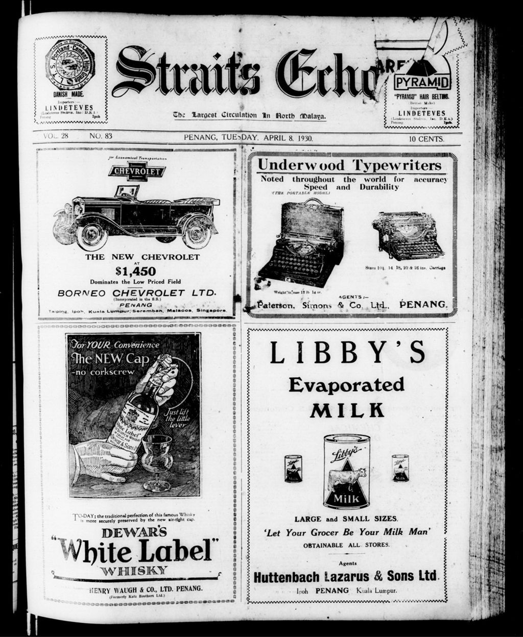 Miniature of Straits Echo 08 April 1930