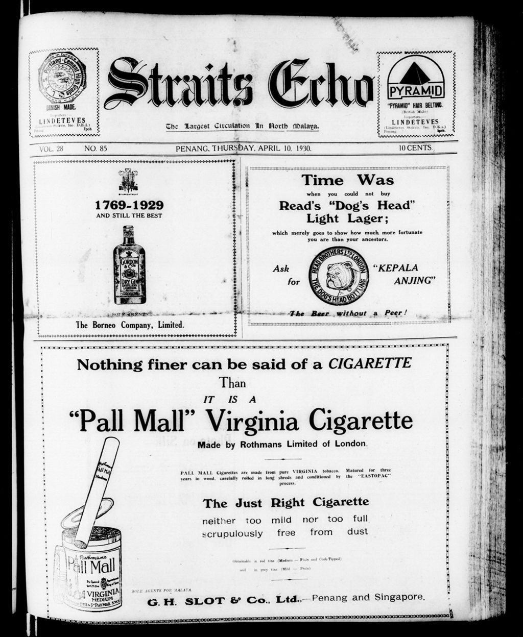 Miniature of Straits Echo 10 April 1930