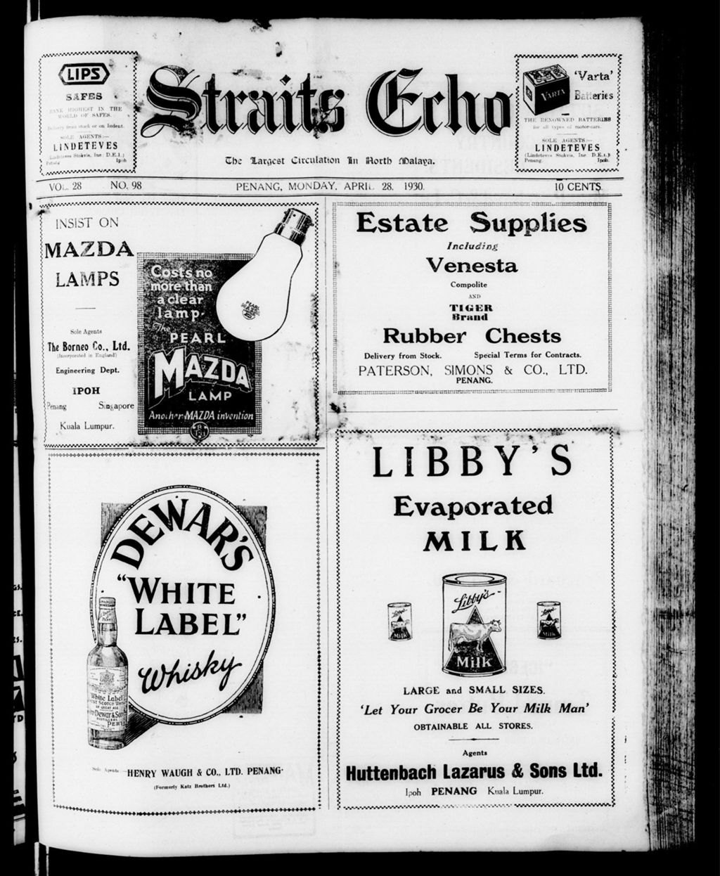 Miniature of Straits Echo 28 April 1930