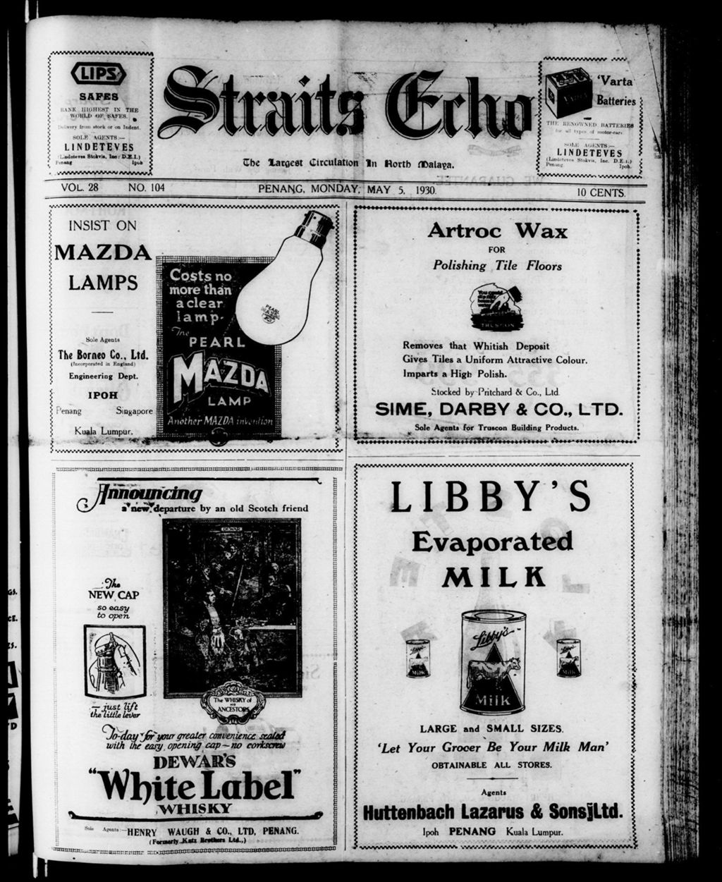 Miniature of Straits Echo 05 May 1930