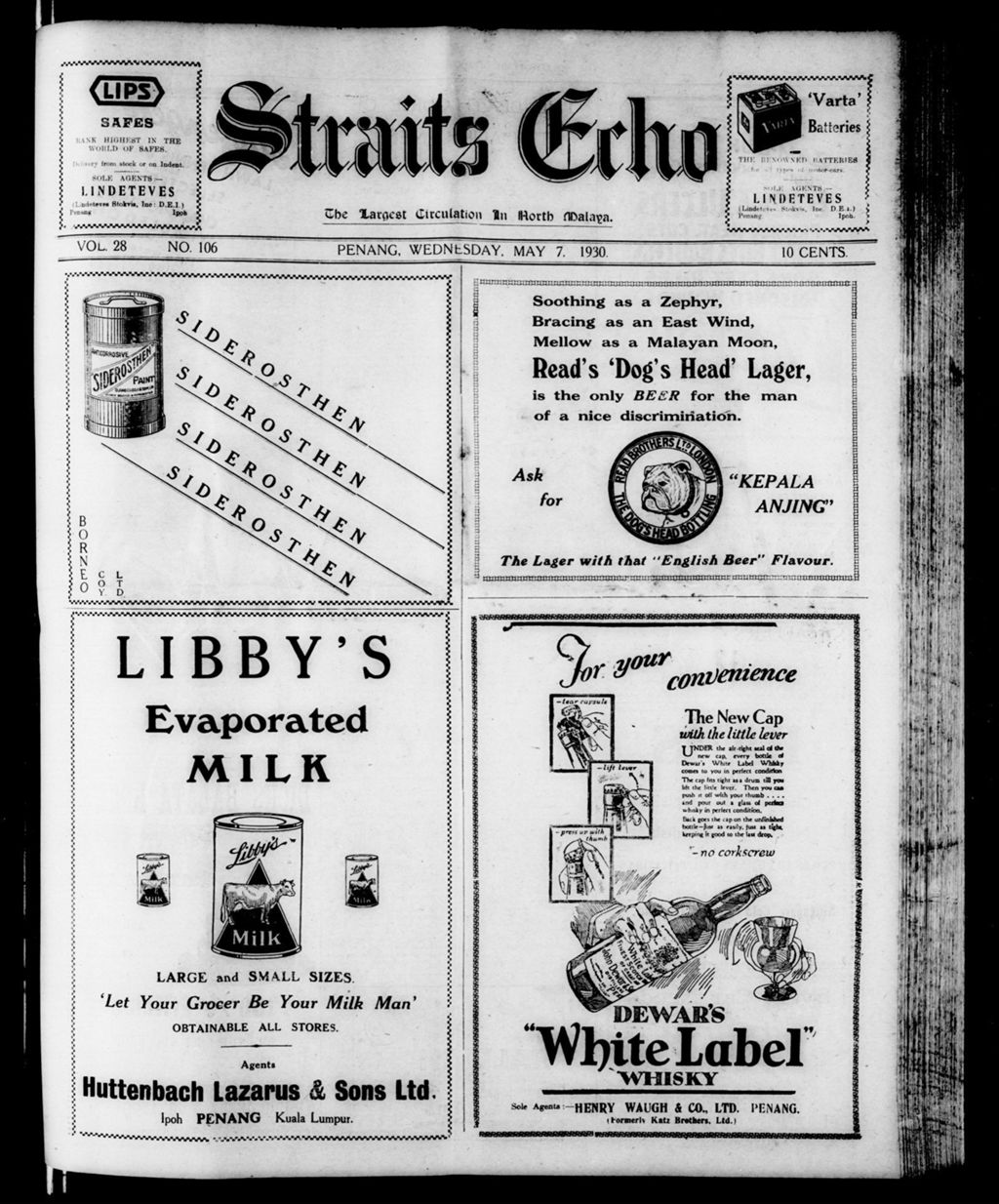 Miniature of Straits Echo 07 May 1930