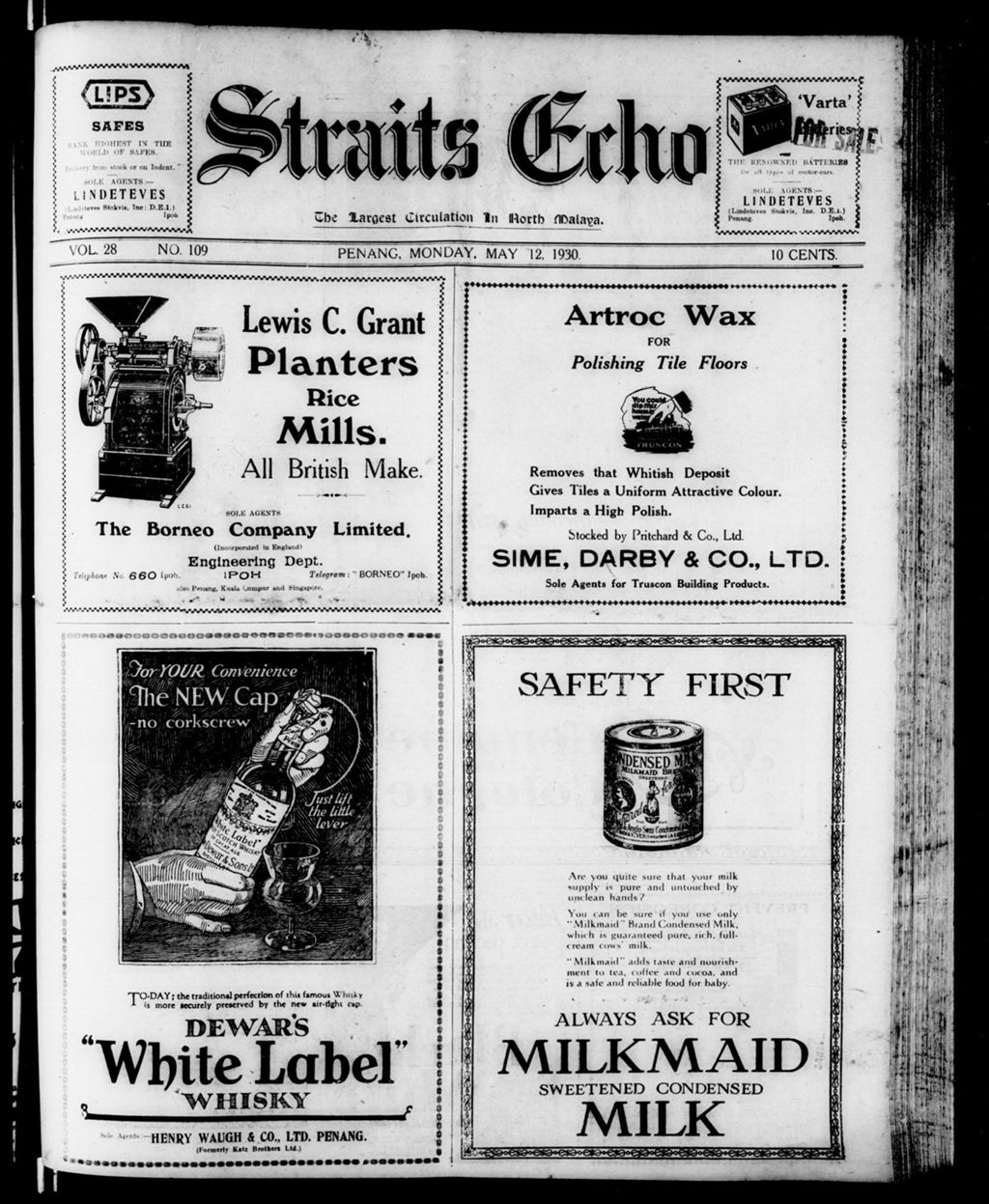 Miniature of Straits Echo 12 May 1930