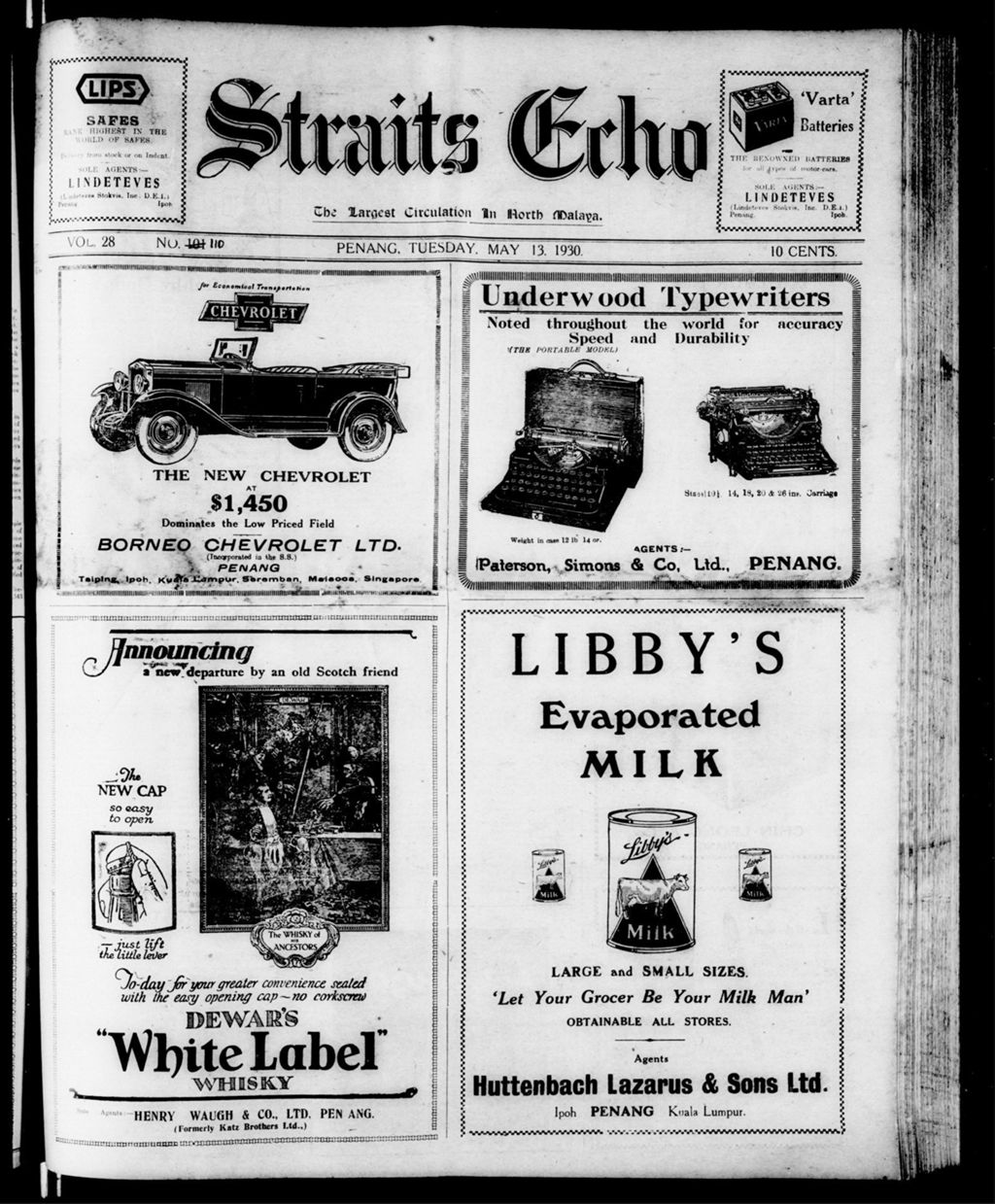 Miniature of Straits Echo 13 May 1930