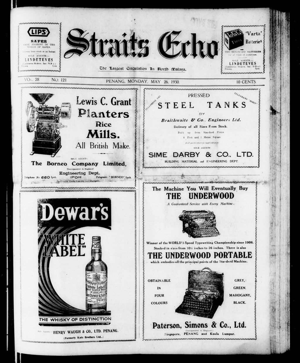 Miniature of Straits Echo 26 May 1930