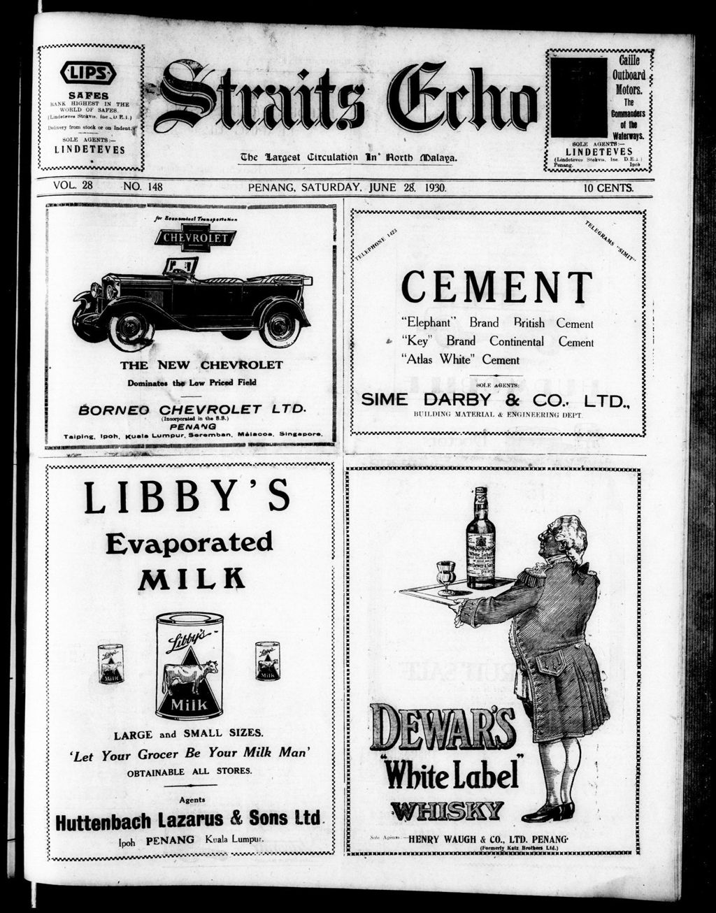 Miniature of Straits Echo 28 June 1930