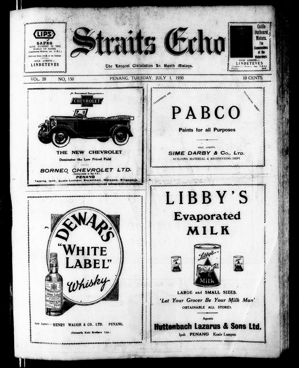 Miniature of Straits Echo 01 July 1930