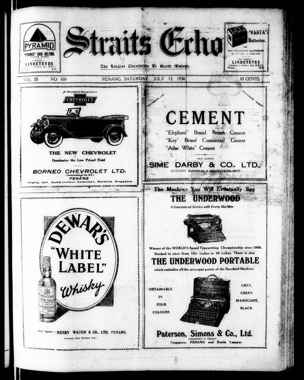 Miniature of Straits Echo 12 July 1930