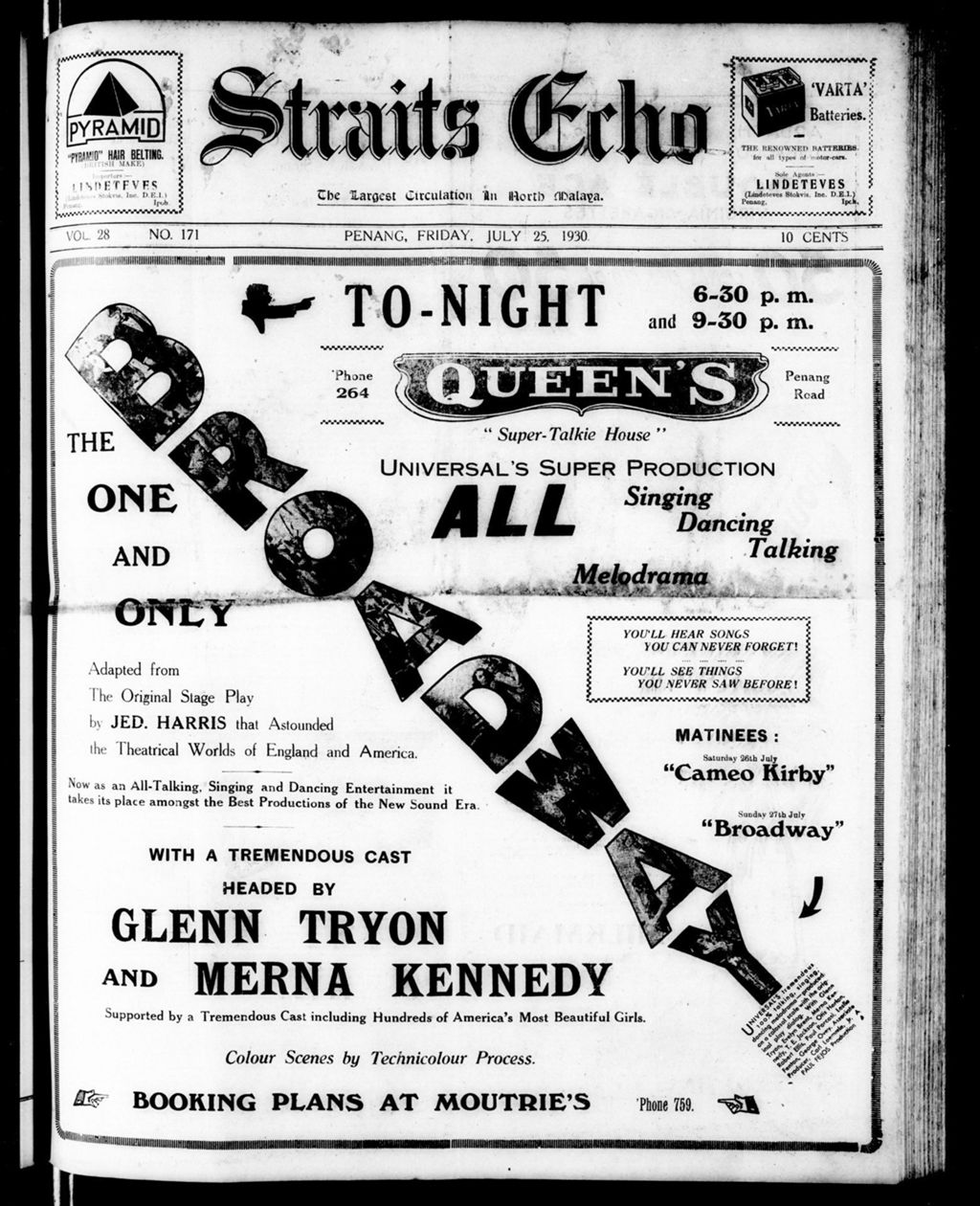 Miniature of Straits Echo 25 July 1930