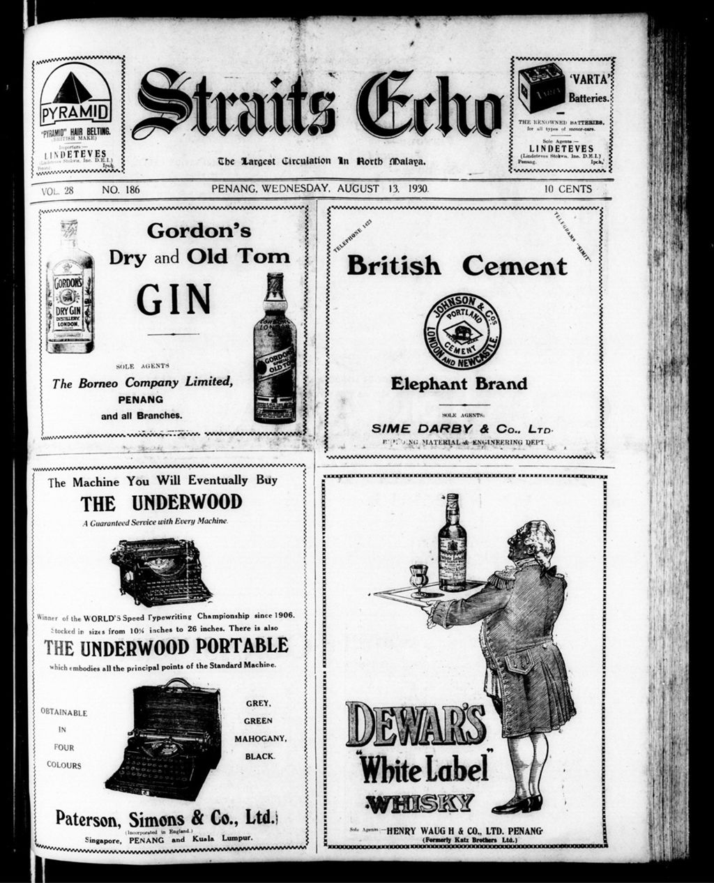 Miniature of Straits Echo 13 August 1930