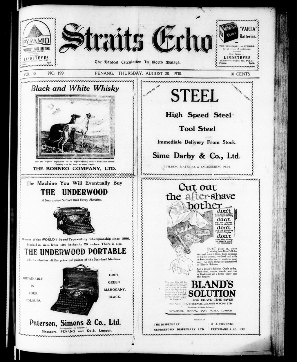 Miniature of Straits Echo 28 August 1930