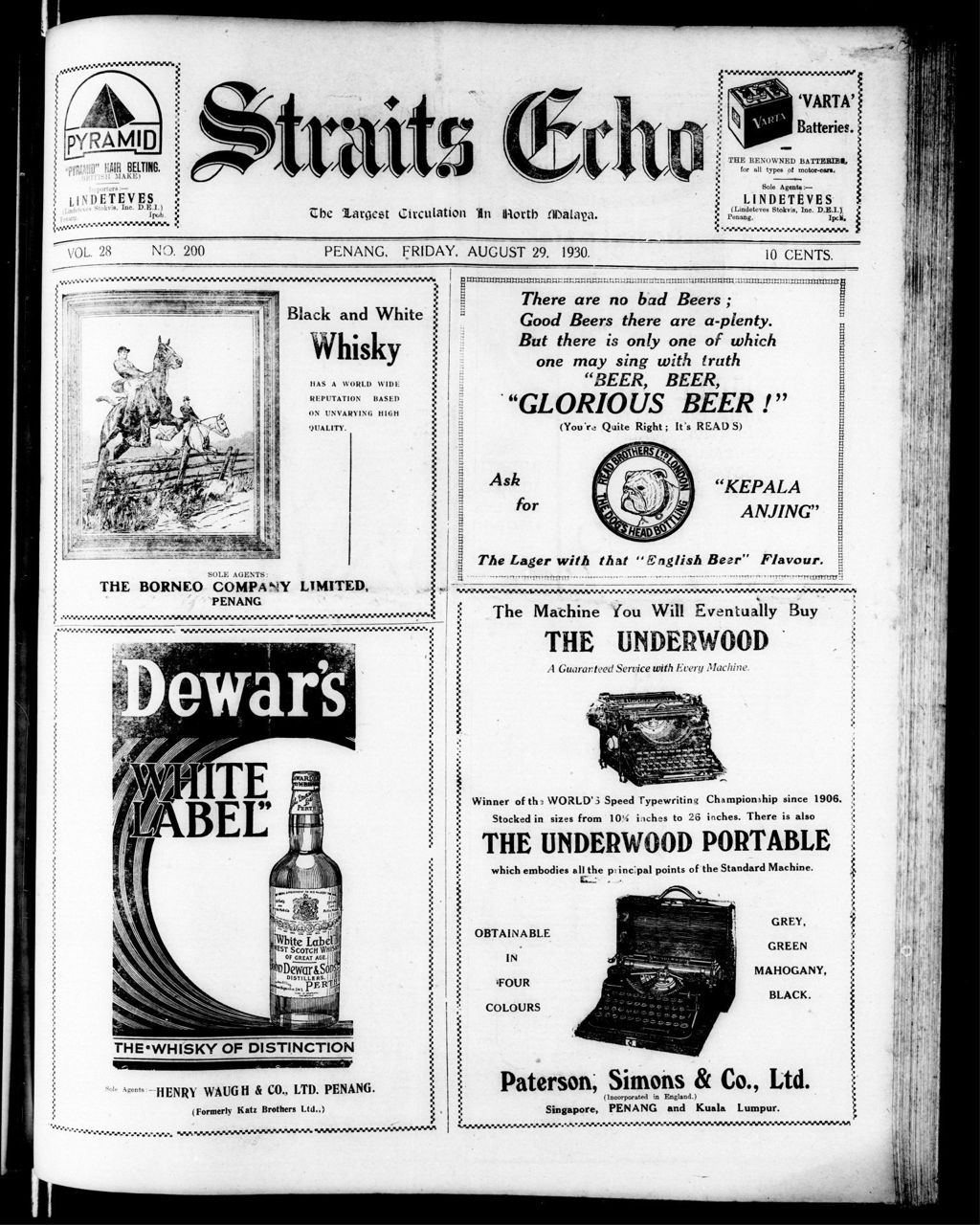 Miniature of Straits Echo 29 August 1930