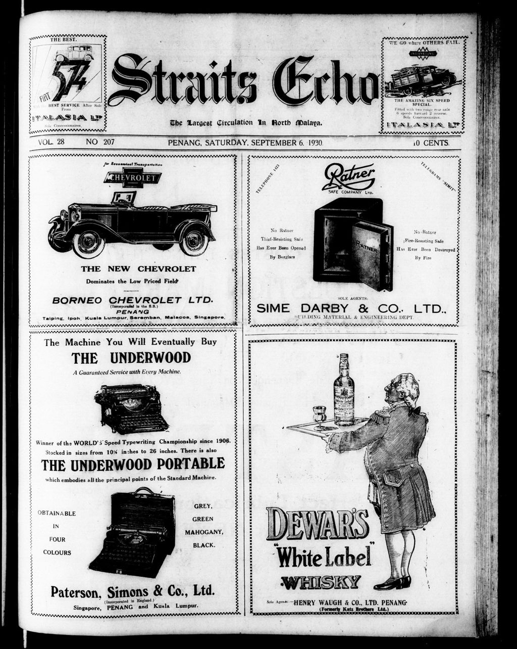 Miniature of Straits Echo 06 September 1930