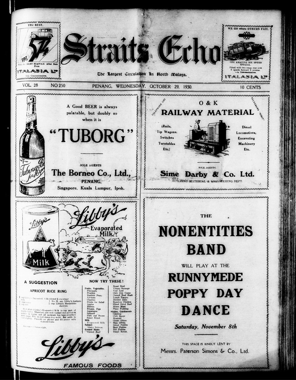 Miniature of Straits Echo 29 October 1930