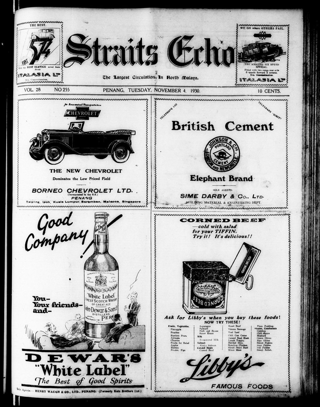 Miniature of Straits Echo 04 November 1930