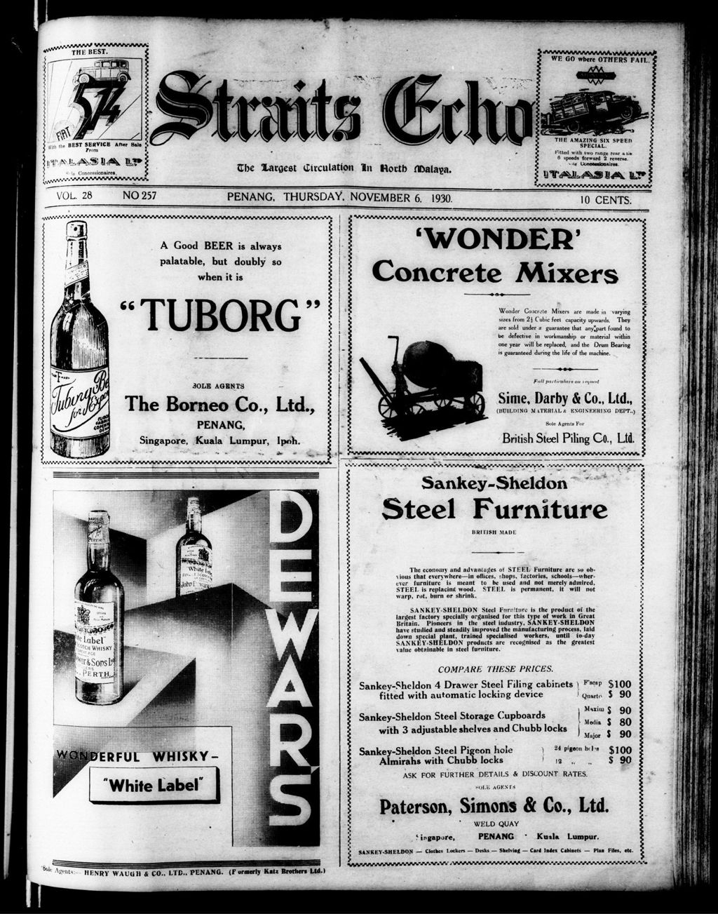 Miniature of Straits Echo 06 November 1930