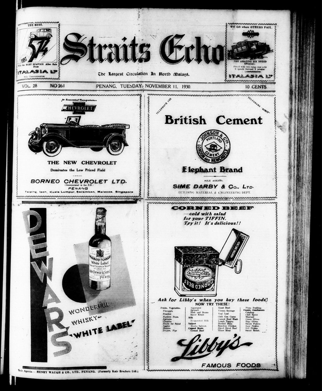 Miniature of Straits Echo 11 November 1930