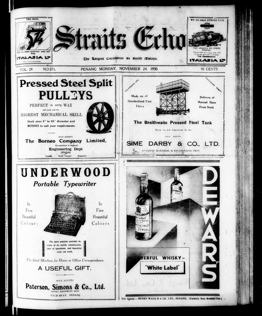 Miniature of Straits Echo 24 November 1930