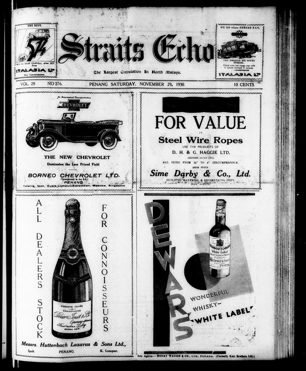 Miniature of Straits Echo 29 November 1930