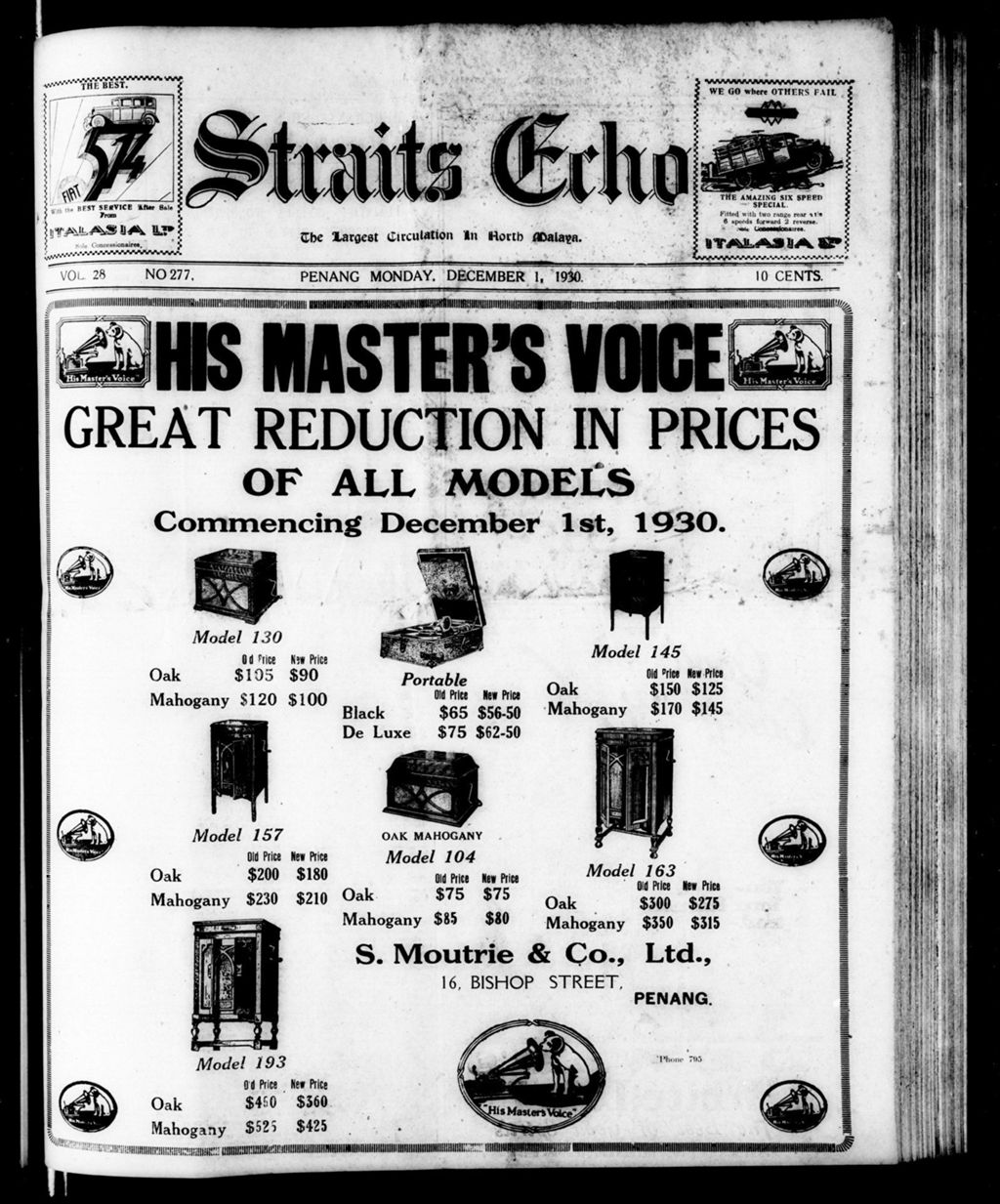 Miniature of Straits Echo 01 December 1930