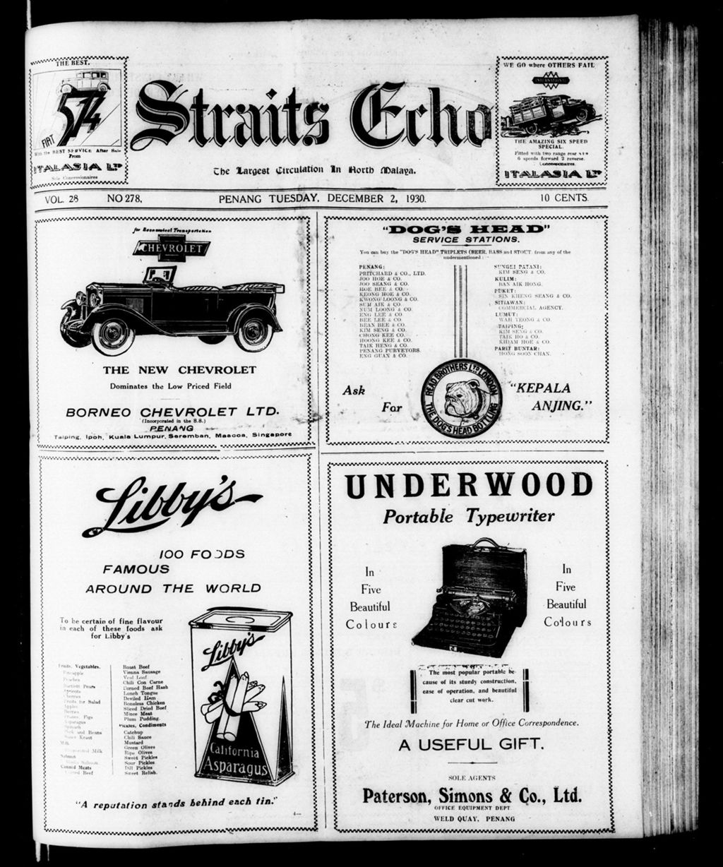 Miniature of Straits Echo 02 December 1930