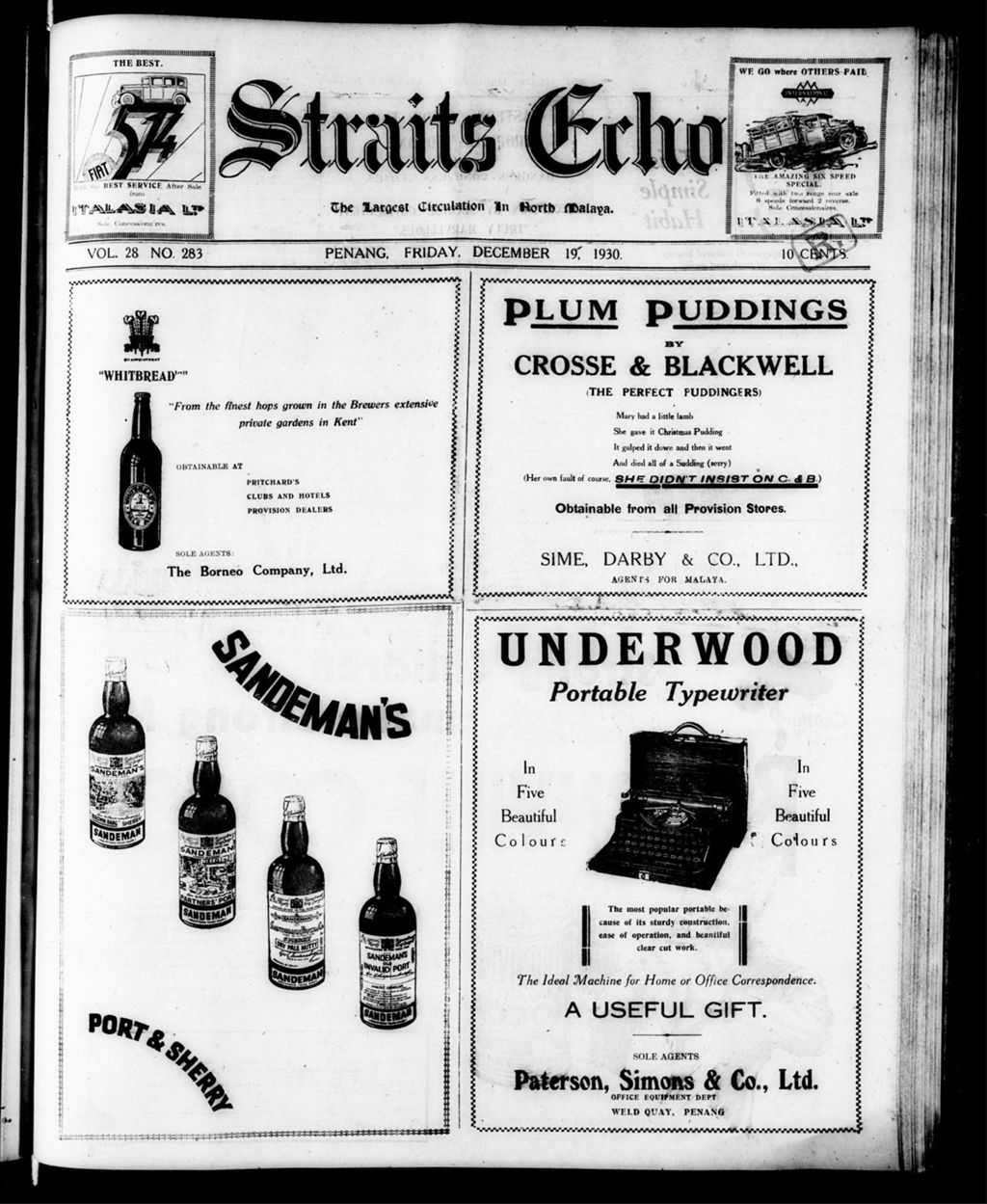 Miniature of Straits Echo 19 December 1930