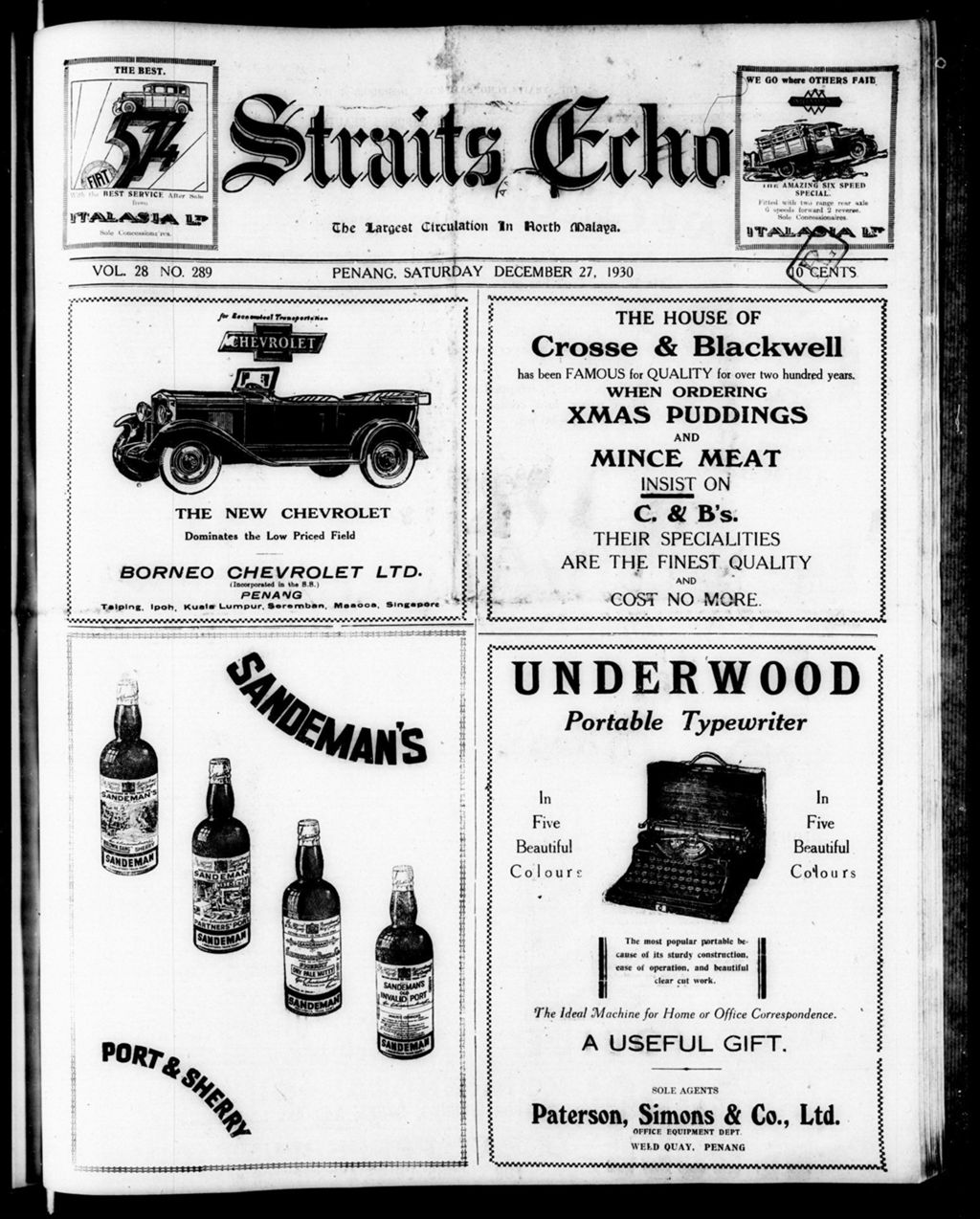 Miniature of Straits Echo 27 December 1930