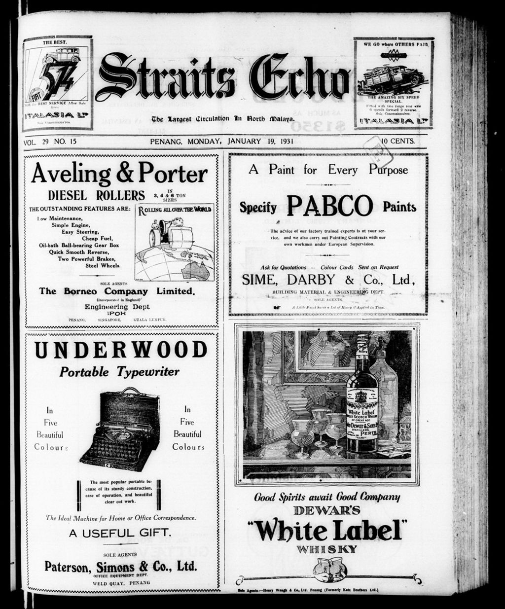 Miniature of Straits Echo 19 January 1931