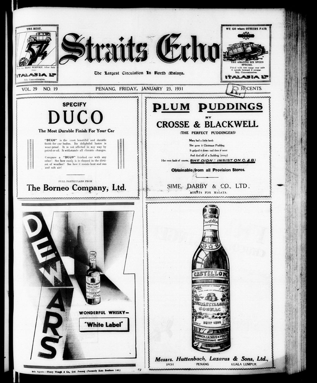 Miniature of Straits Echo 23 January 1931