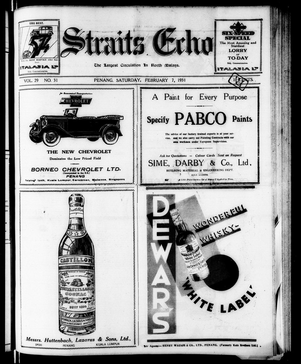 Miniature of Straits Echo 07 February 1931