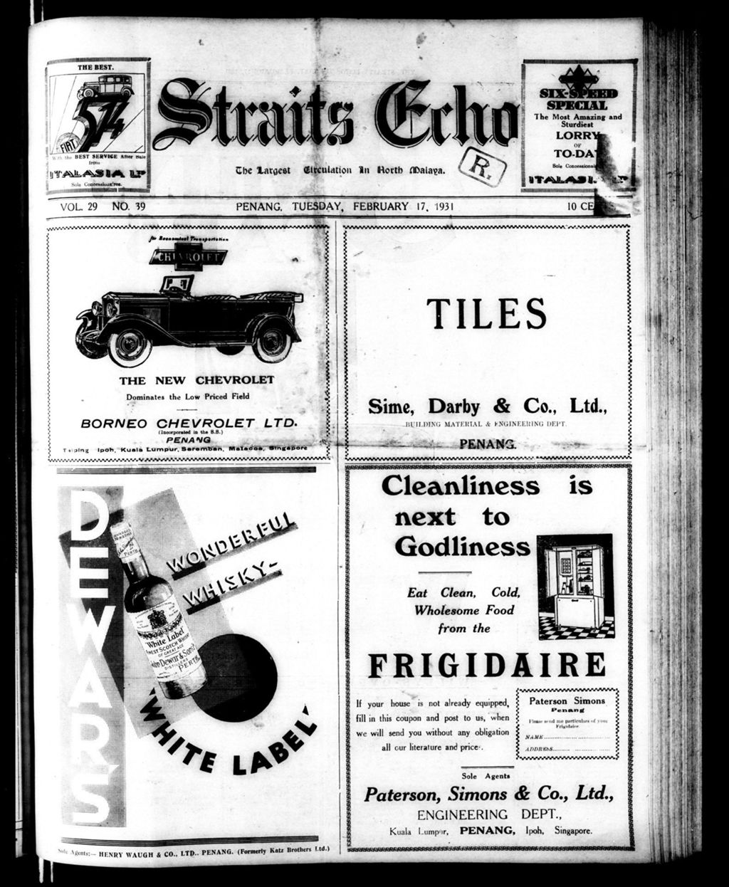 Miniature of Straits Echo 17 February 1931