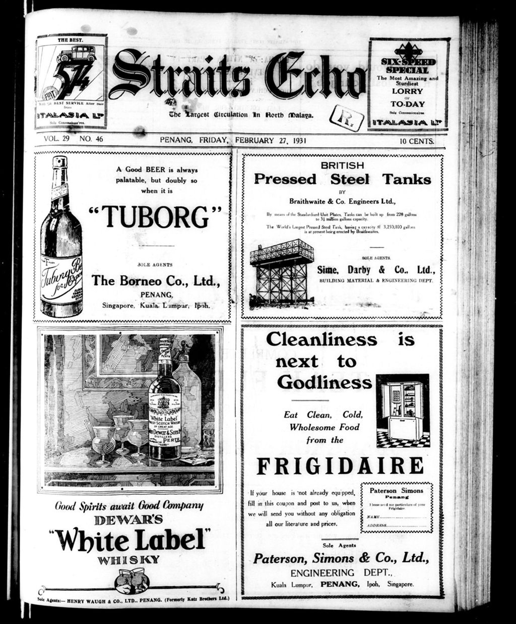 Miniature of Straits Echo 27 February 1931