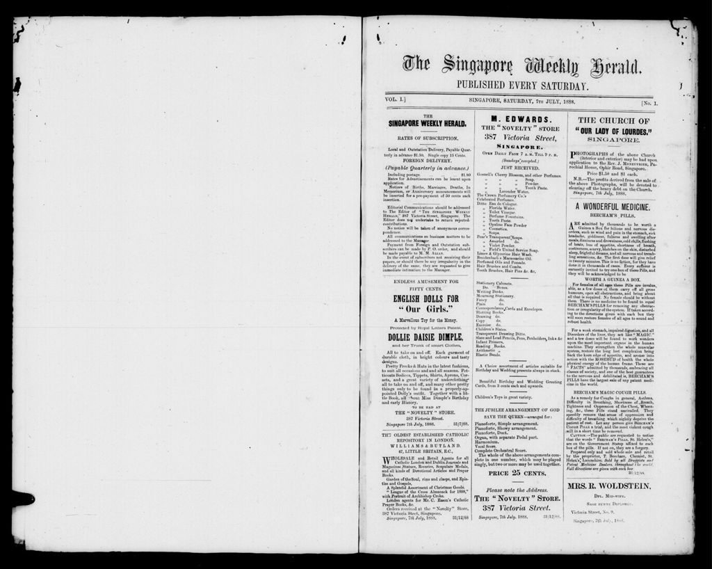 Miniature of Singapore Weekly Herald 07 July 1888