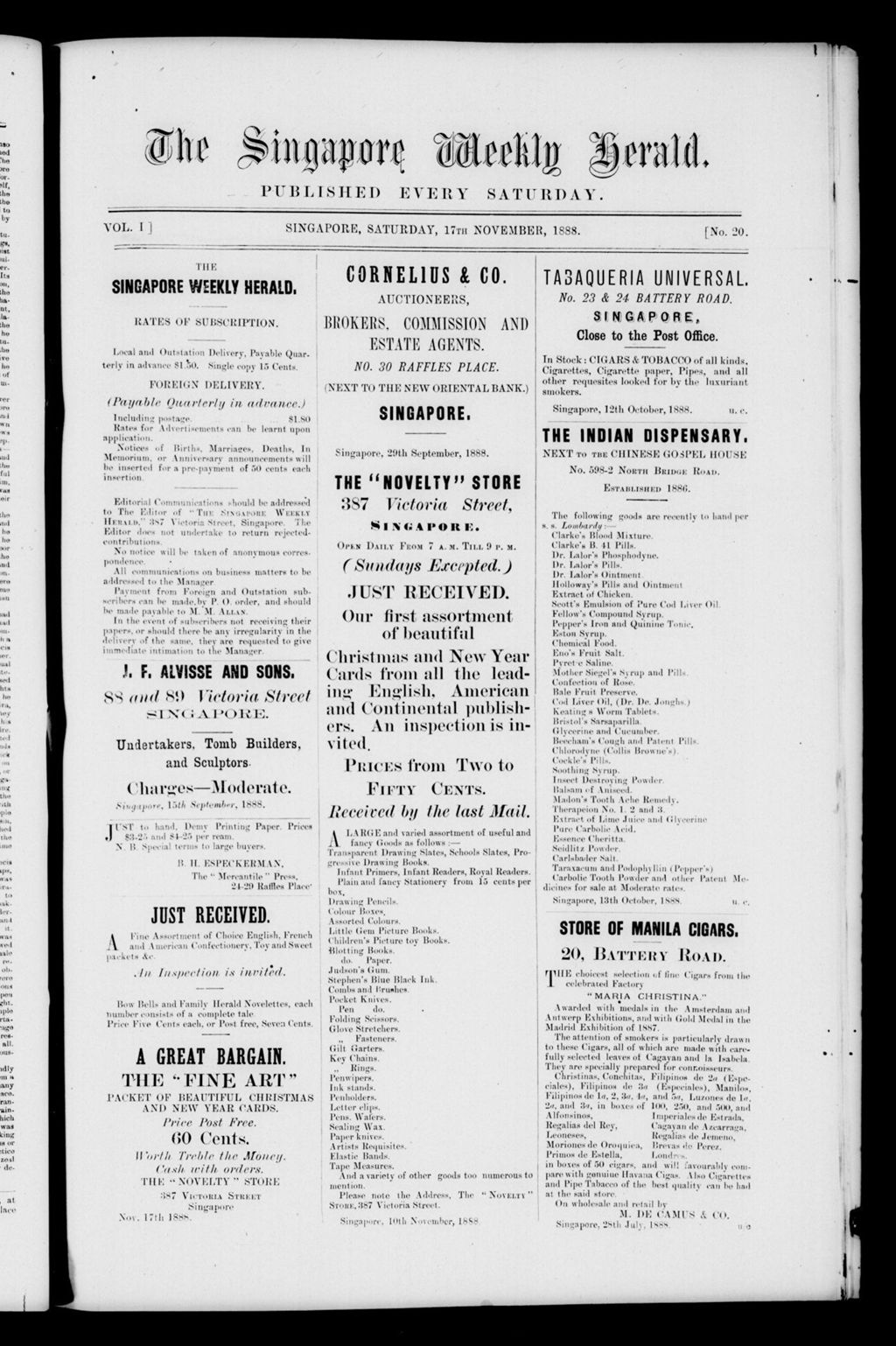 Miniature of Singapore Weekly Herald 17 November 1888