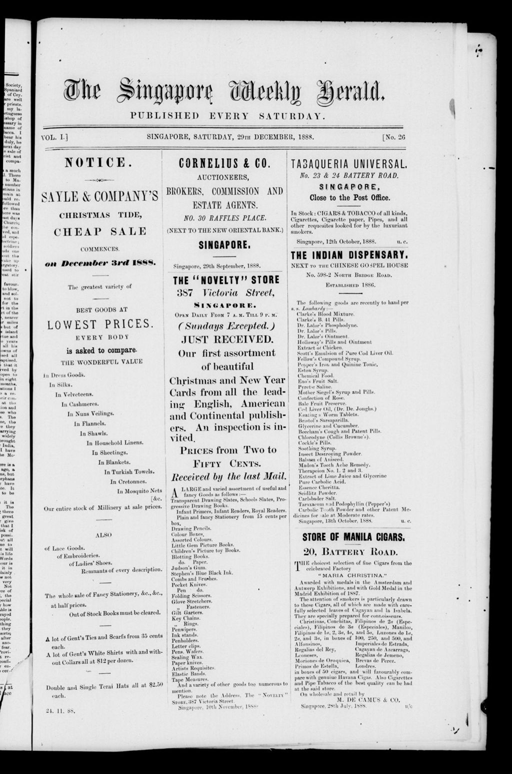 Miniature of Singapore Weekly Herald 29 December 1888