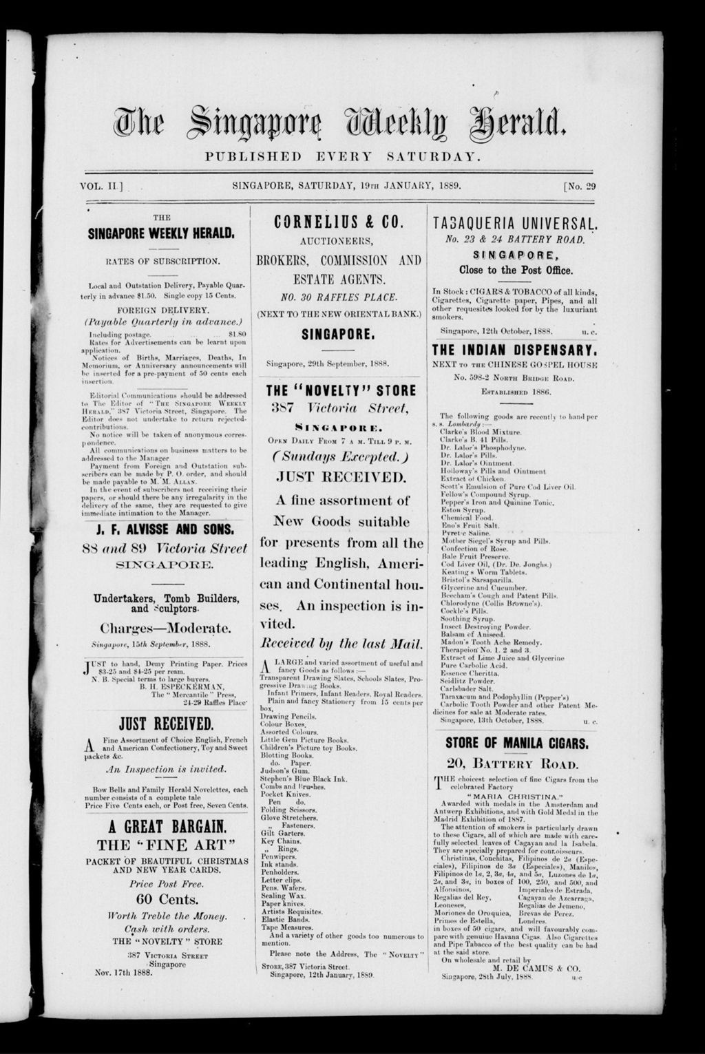 Miniature of Singapore Weekly Herald 19 January 1889