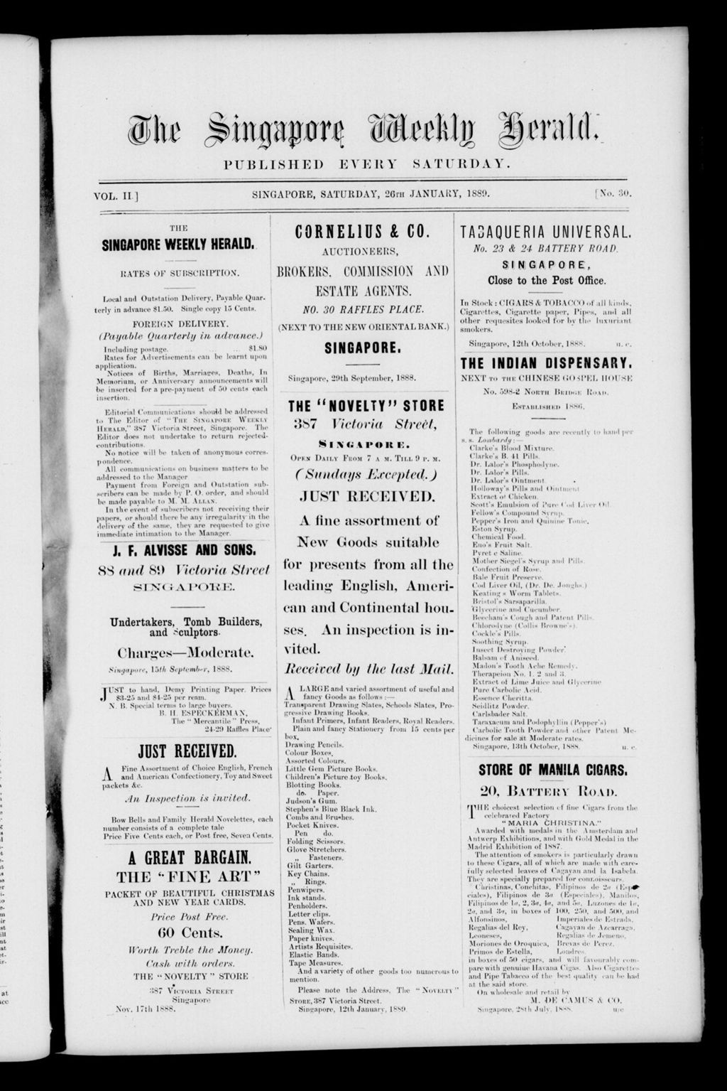 Miniature of Singapore Weekly Herald 26 January 1889