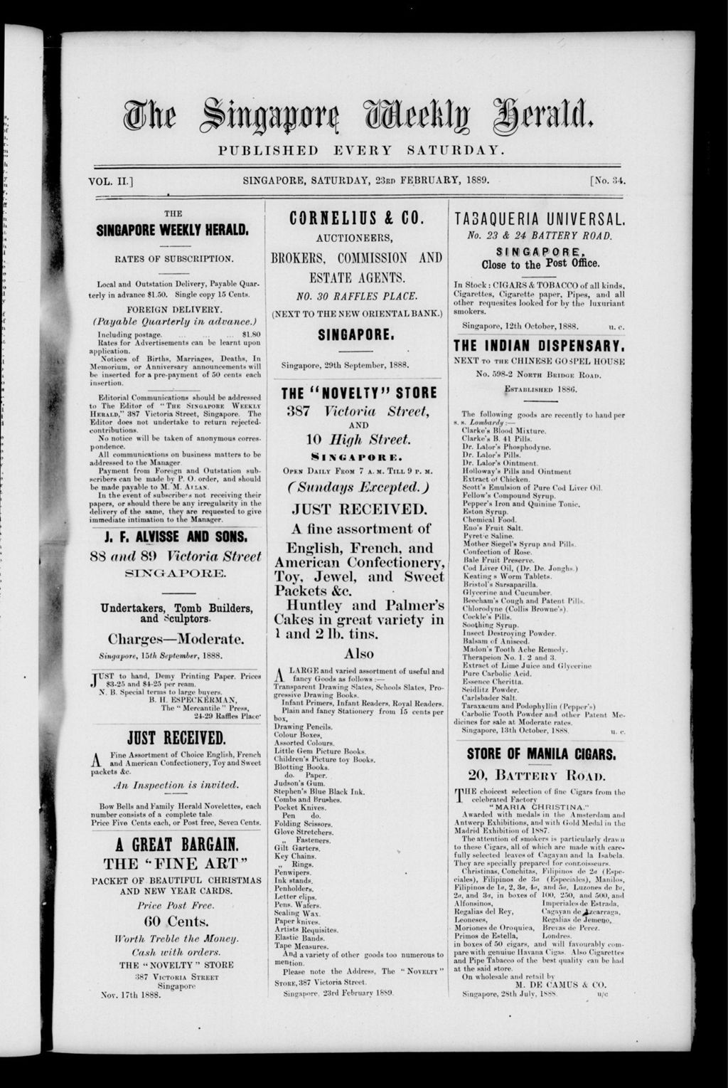 Miniature of Singapore Weekly Herald 23 February 1889