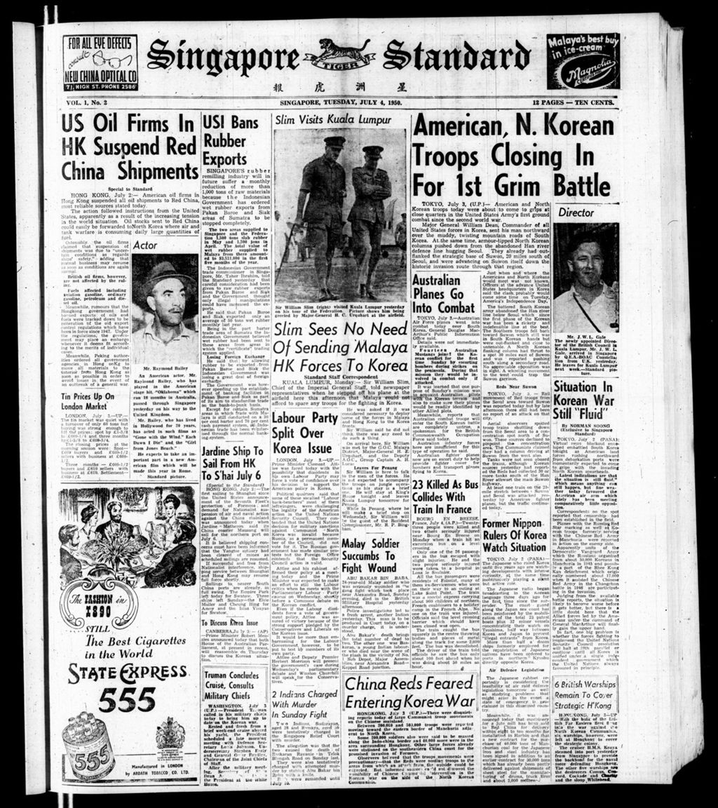 Miniature of Singapore Standard 04 July 1950