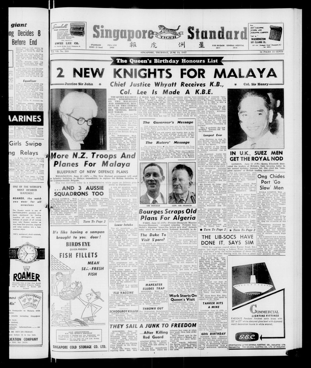 Miniature of Singapore Standard 13 June 1957