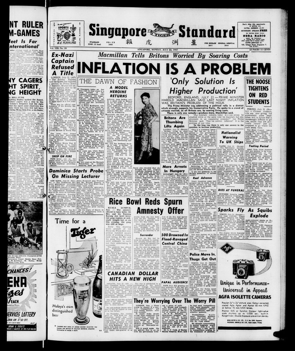 Miniature of Singapore Standard 22 July 1957