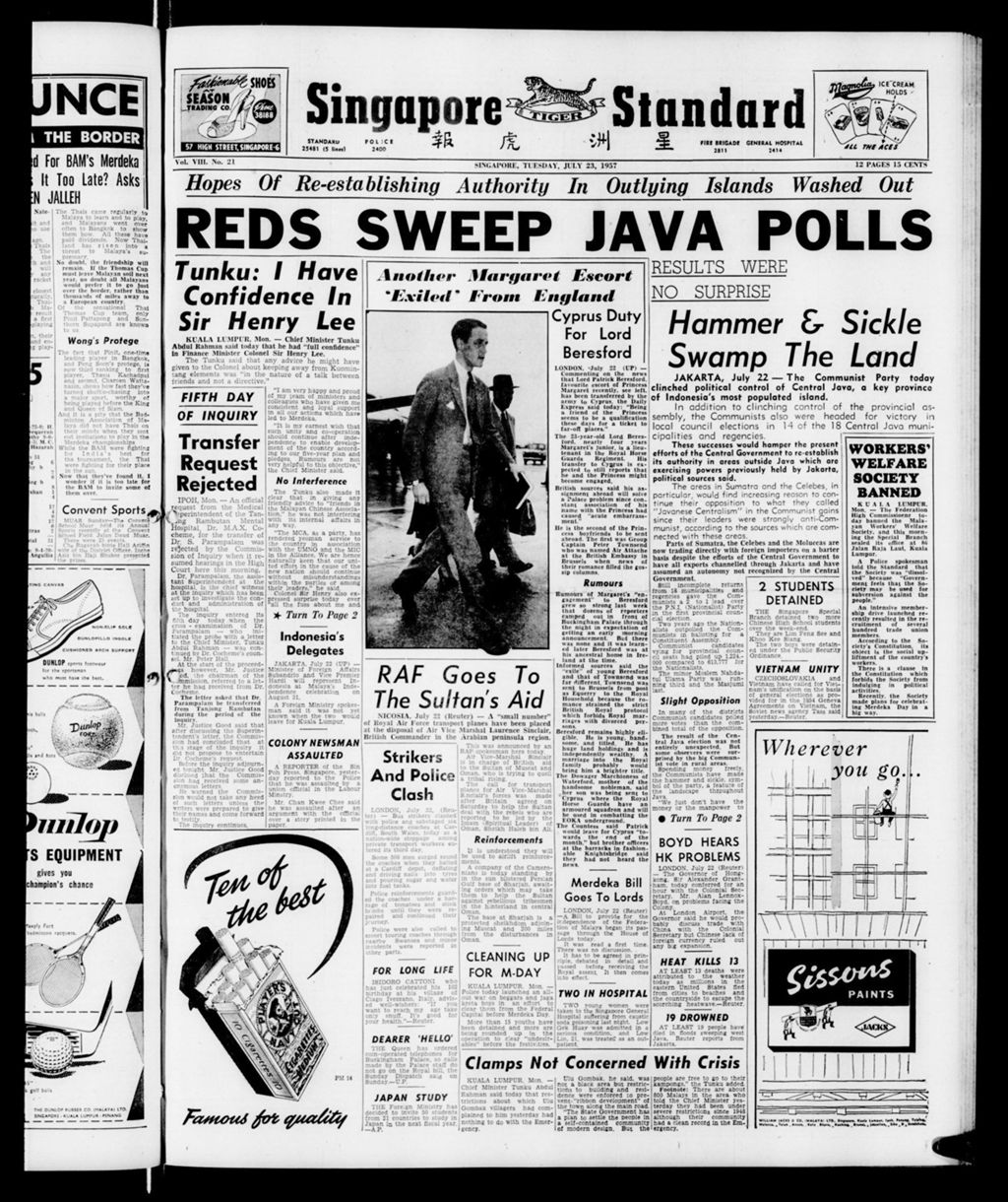 Miniature of Singapore Standard 23 July 1957